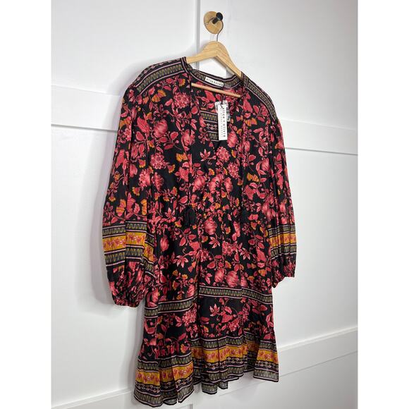 NWT Alice + Olivia Sedona Mandarin Tunic Dress Fall Into You Floral Dress - Picture 3 of 7